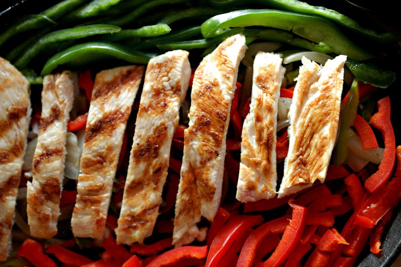 Chuys chicken fajitas with grilled vegetables